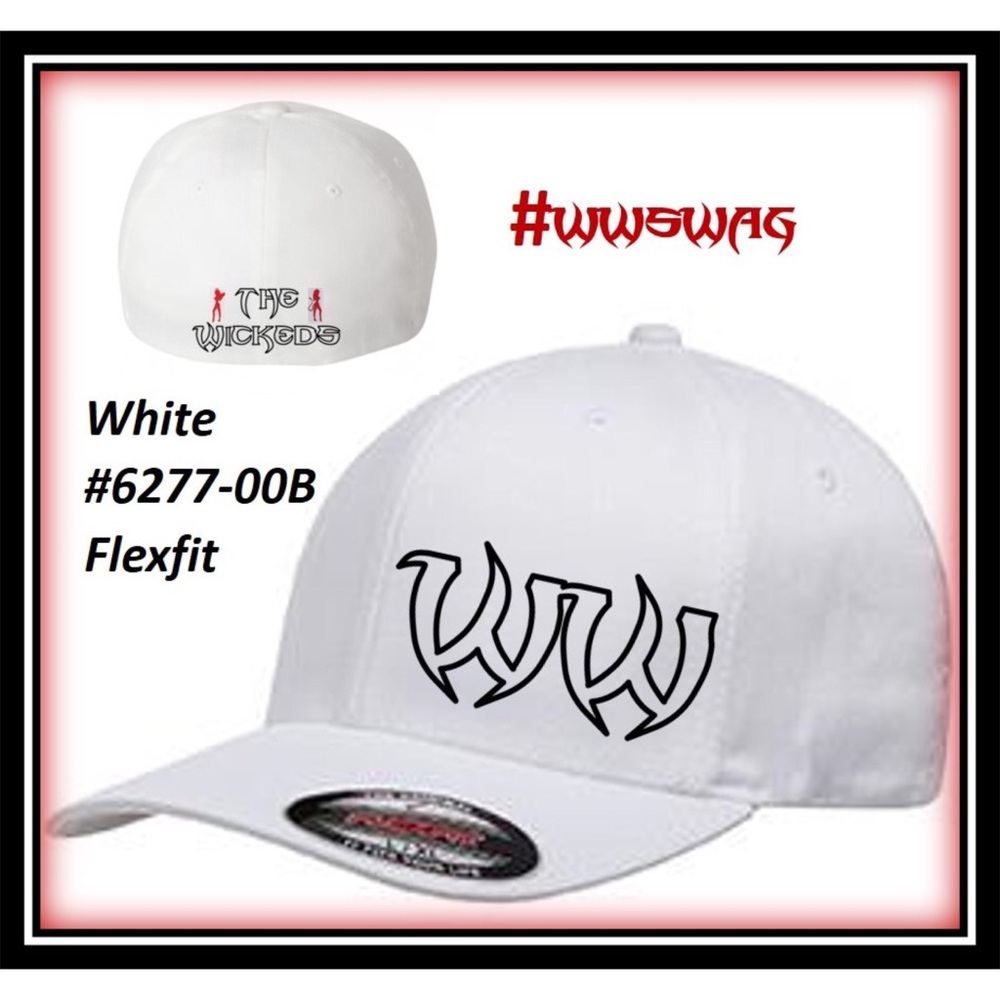 Hat - Flexfit Curved Bill #6277-White w/Black logo